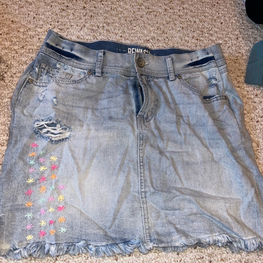 Rewatch brand Jean skirt with custom stars